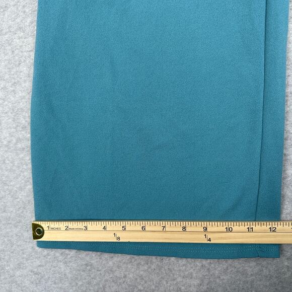 Saints 21 Wide Leg Trouser Pants Women's L Teal Blue High Waist Stretch Pull-On - Picture 9 of 9